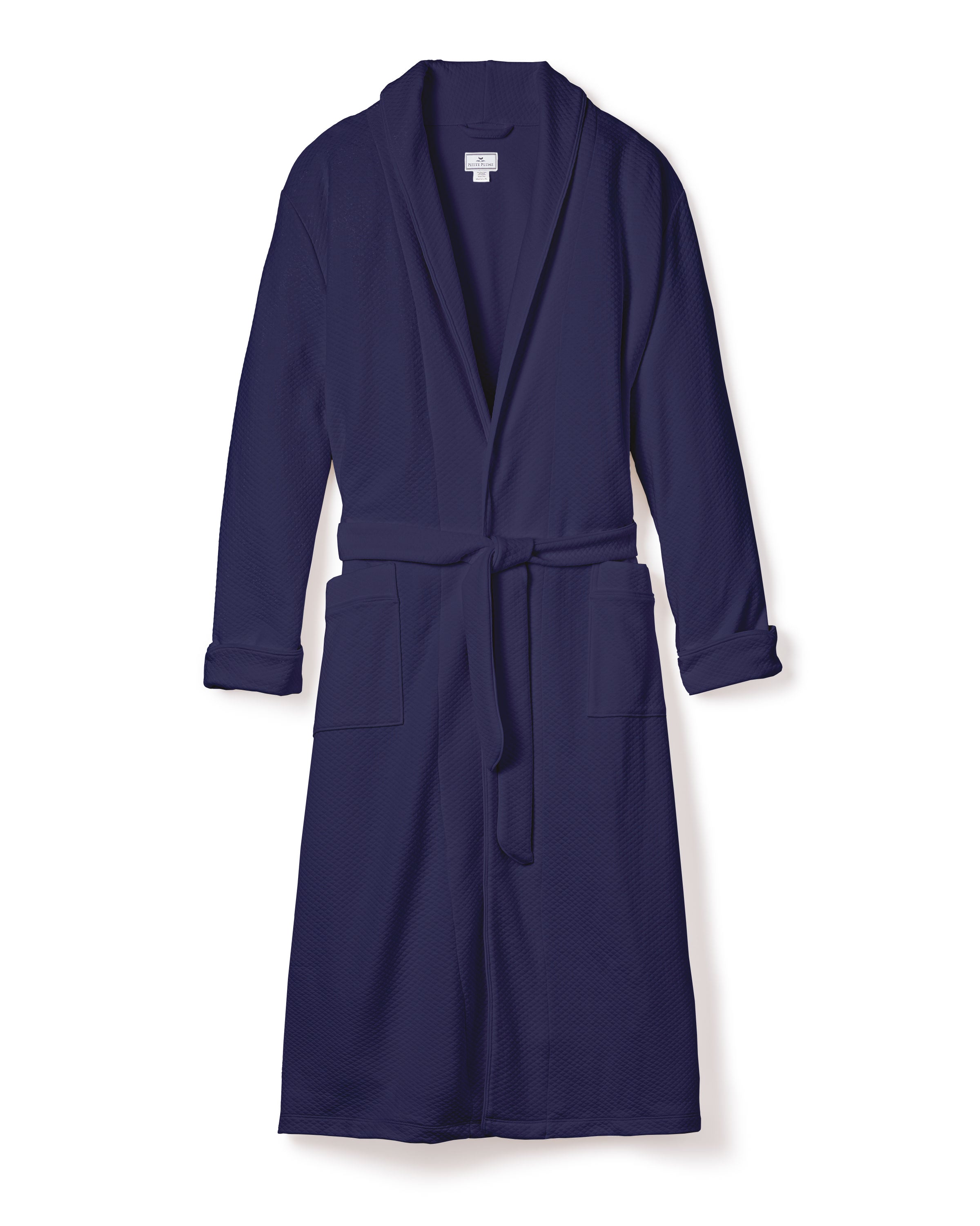 Men's Pima Robe in Blue Dusk Jacquard
