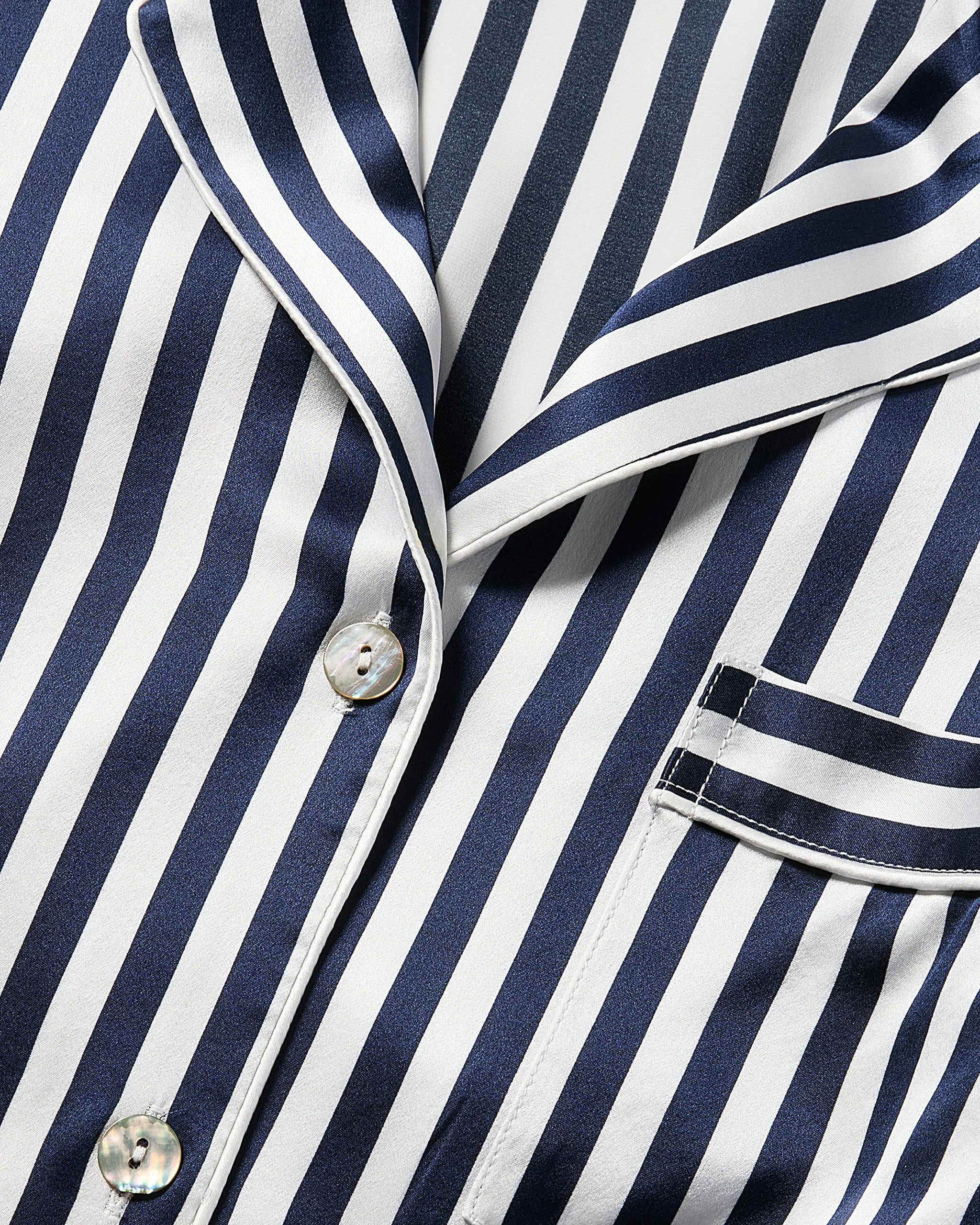 Men's Silk Pajama Set in Black and White Bengal Stripe