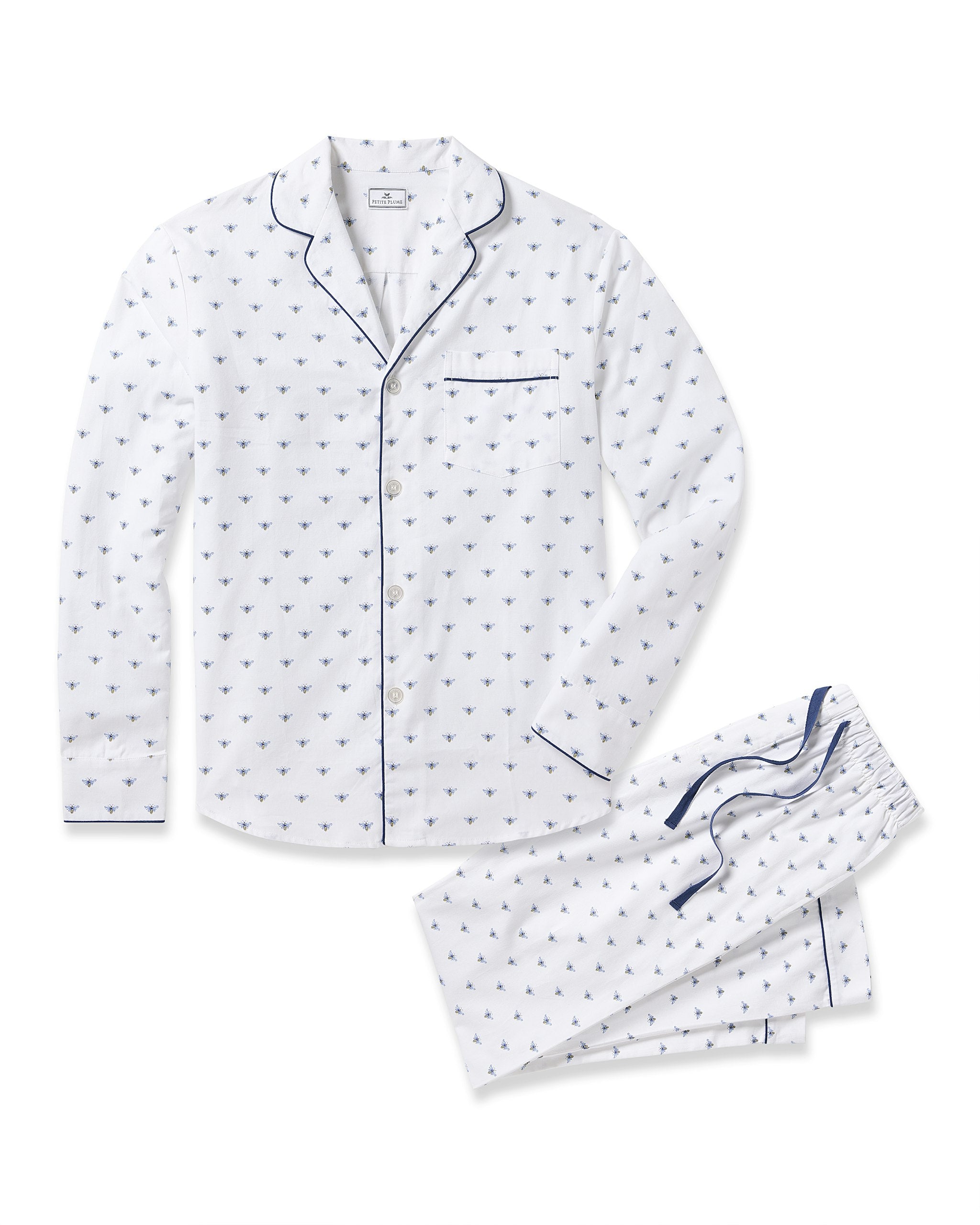 Men's Twill Pajama Set in Buzzing Bees
