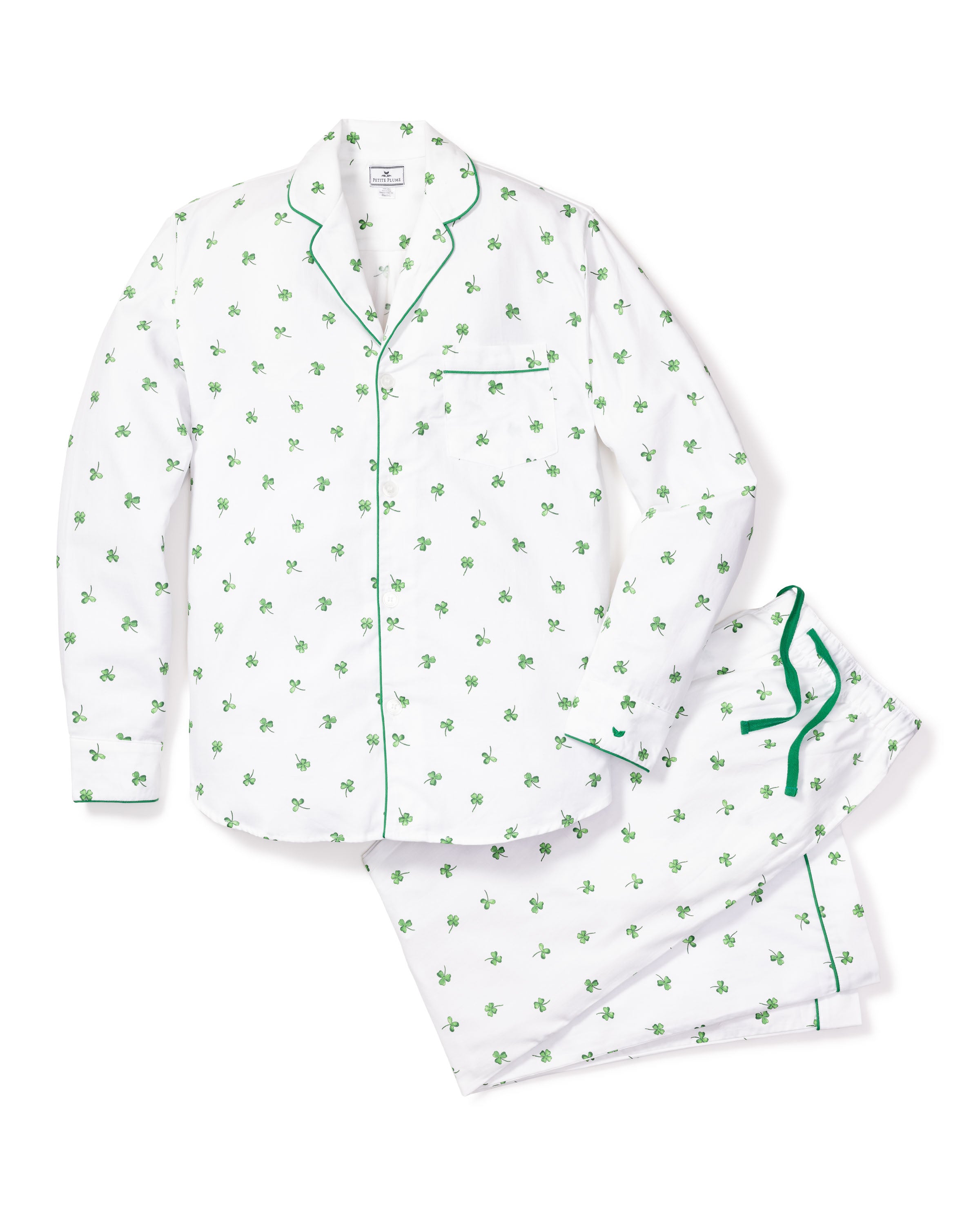 Men's Twill Pajama Set in Shamrocks