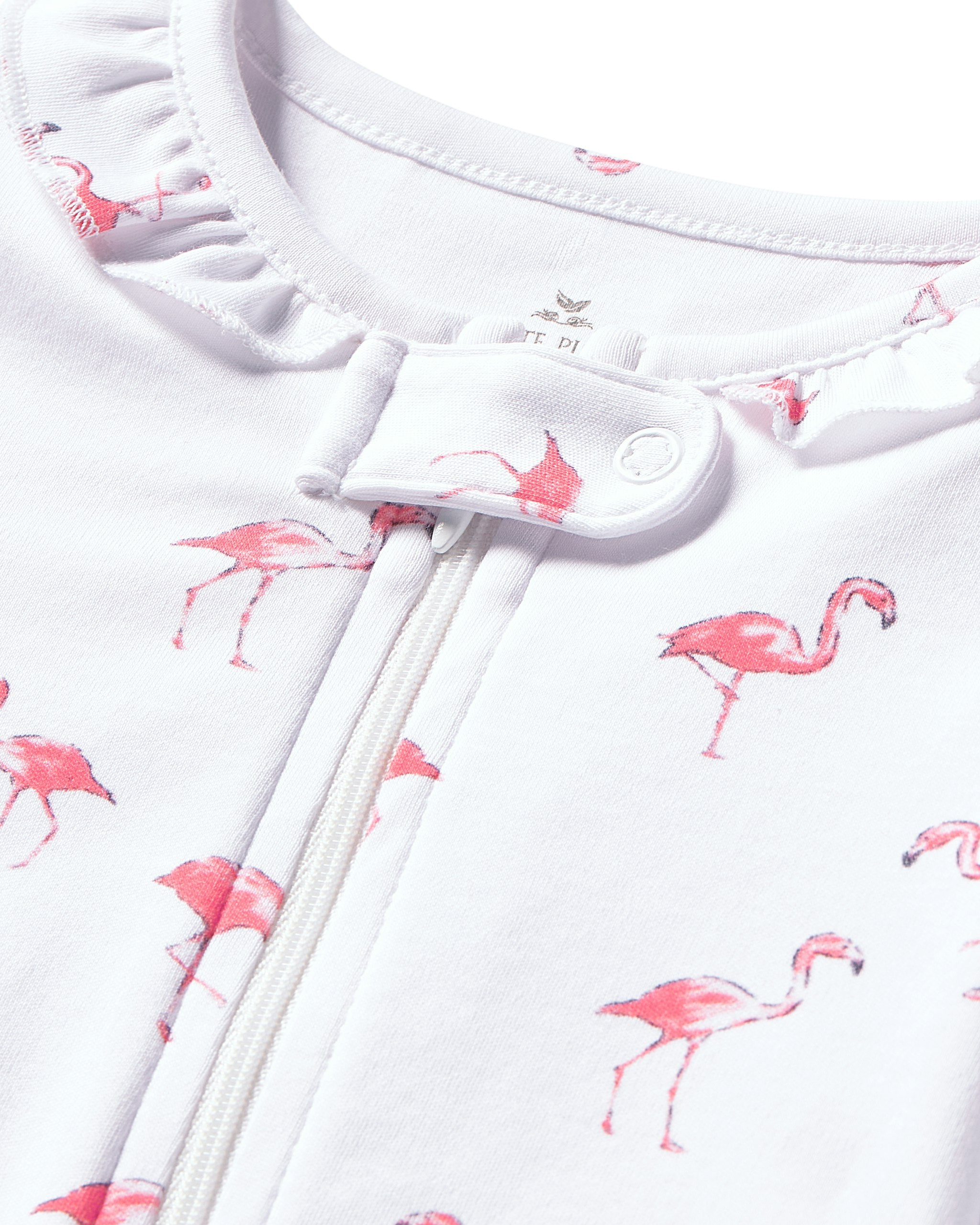 Baby's Pima Ruffle Collar Romper in Blushing Bows