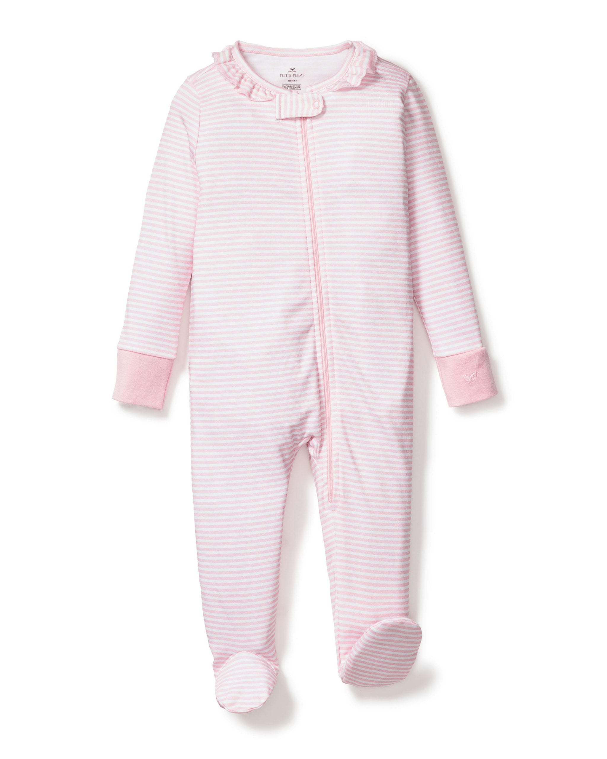 Baby's Pima Ruffle Collar Romper in Blushing Bows