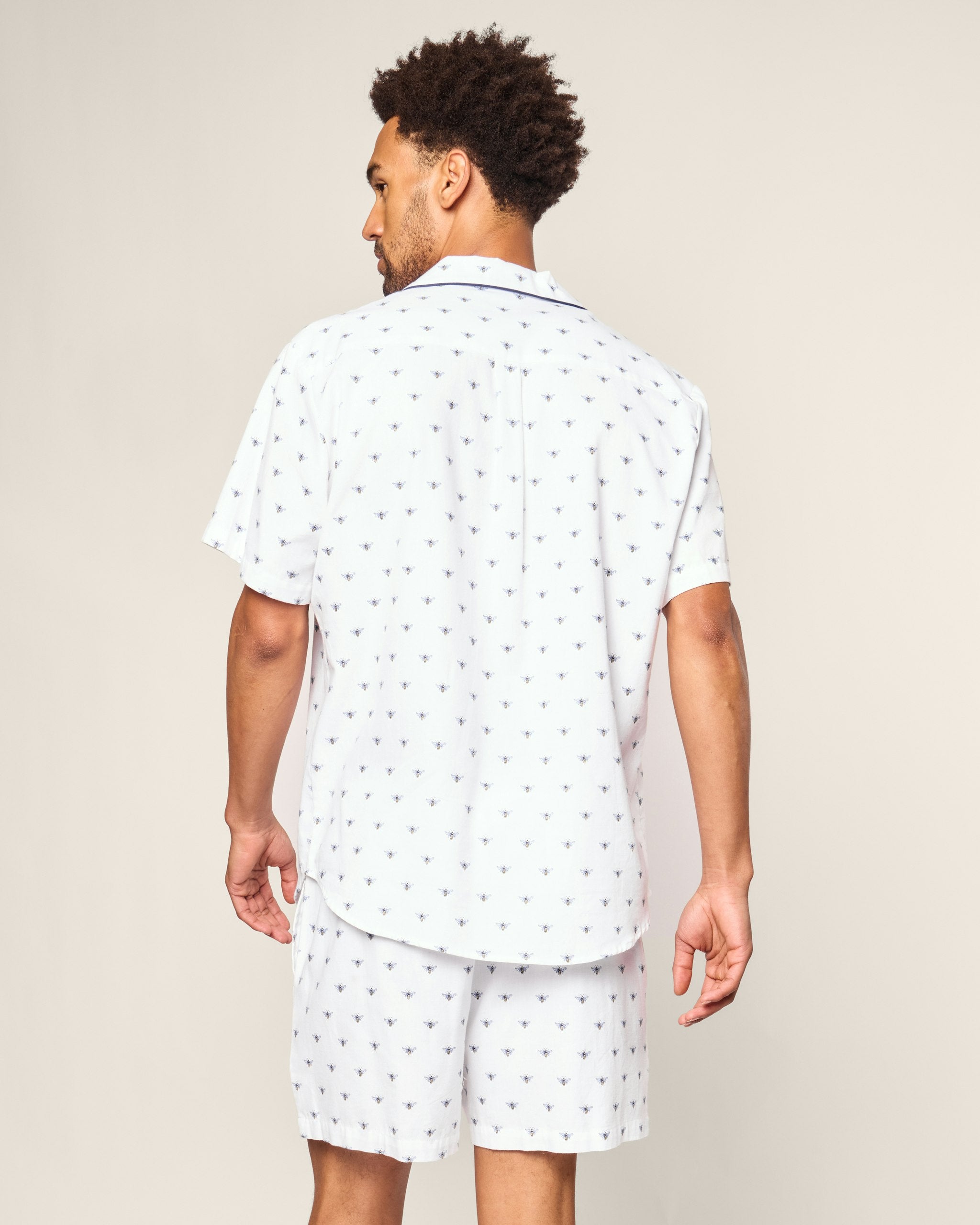 Men's Twill Pajama Short Set in Anchors Away