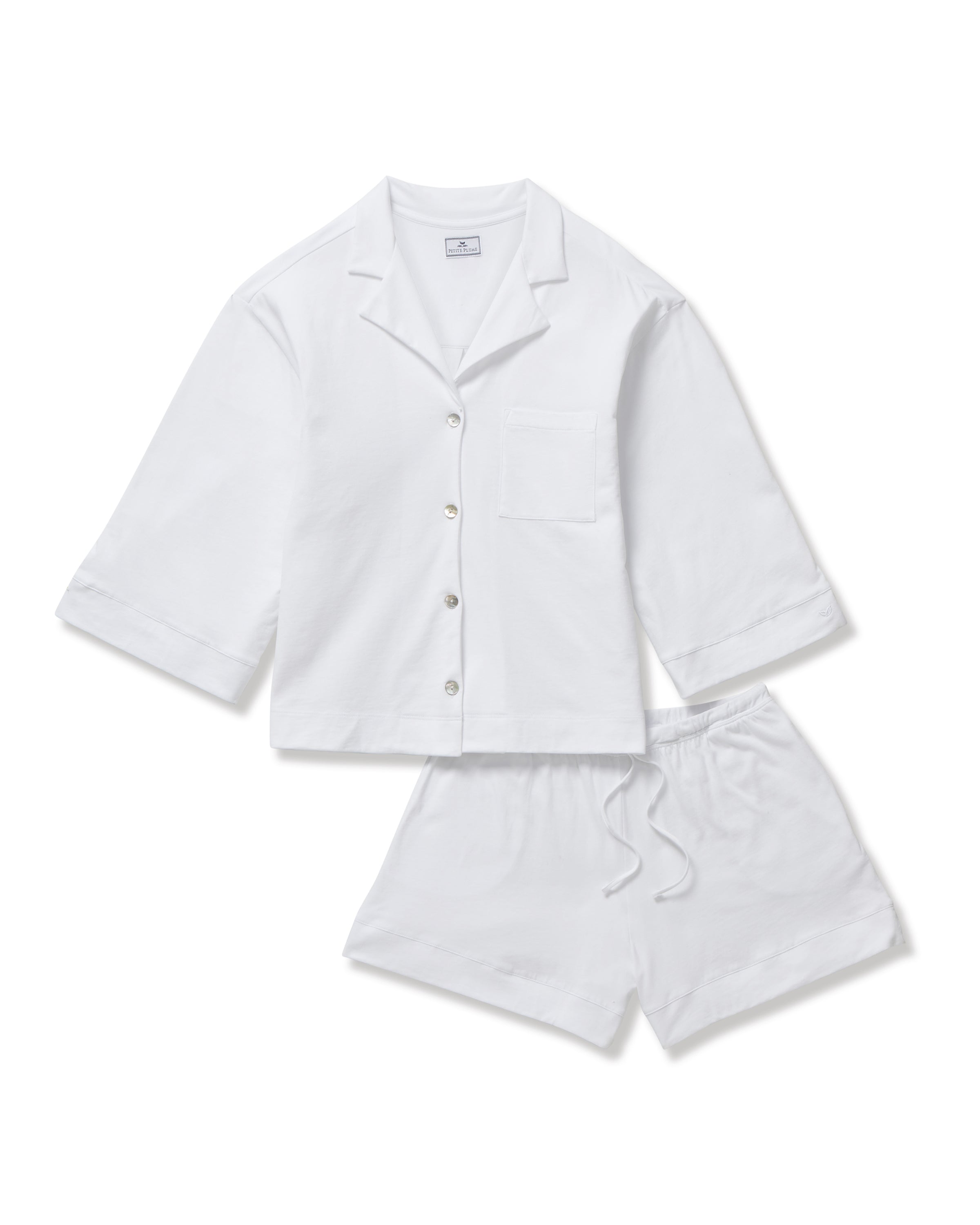 The Olivia Pima Short Set in White