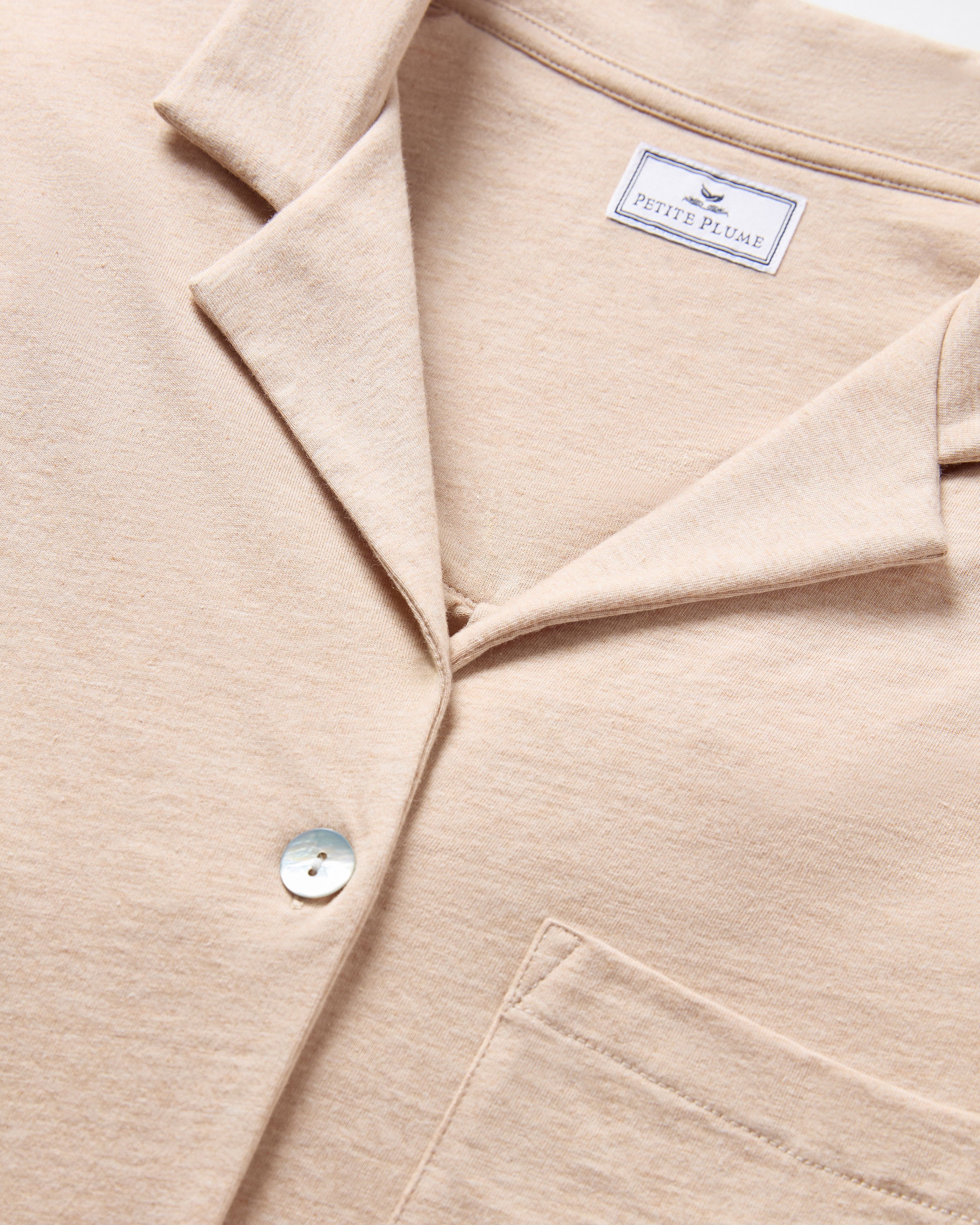 The Olivia Wide Leg Pima Pajama Set in Camel