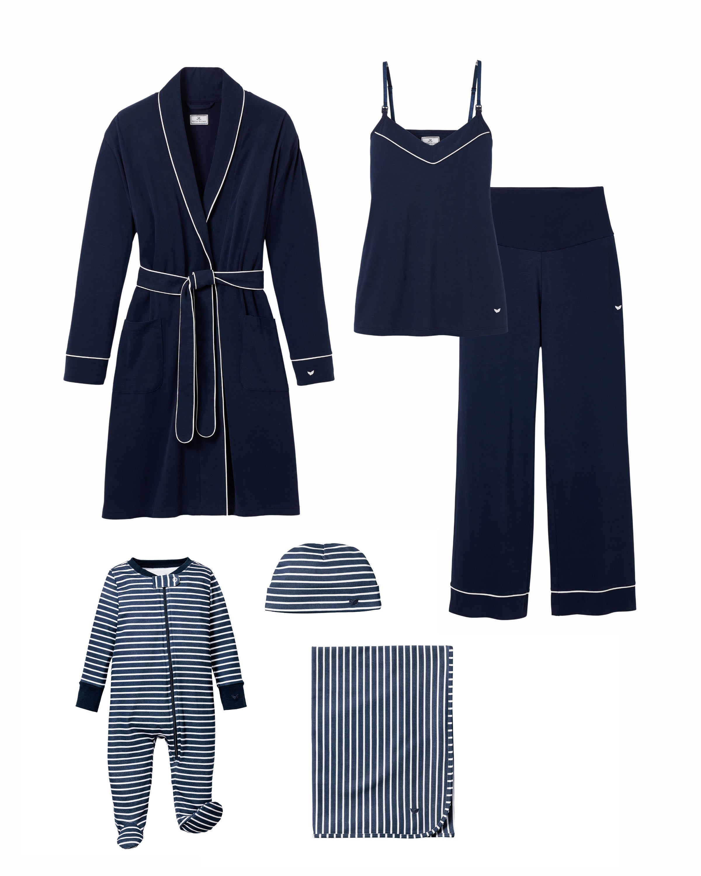 The Ultimate New Mother Set - Navy & Navy Stripe