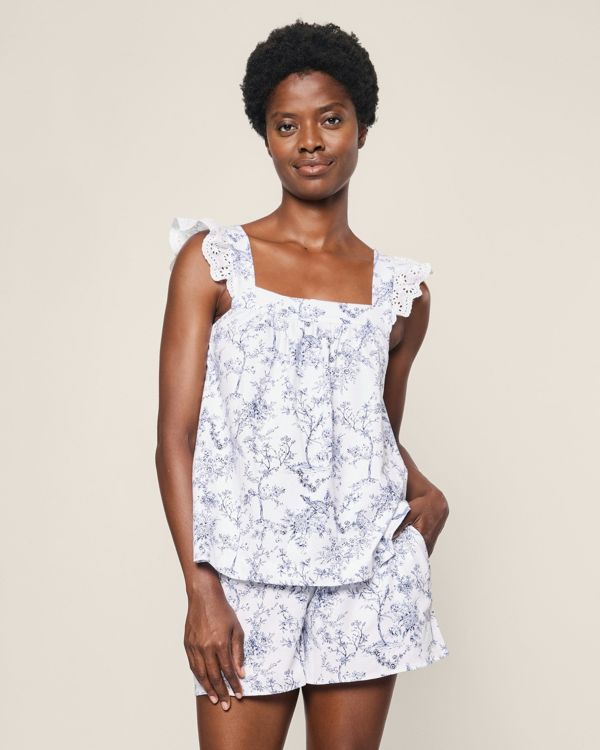Women's Pima Clara Short Set in Timeless Toile