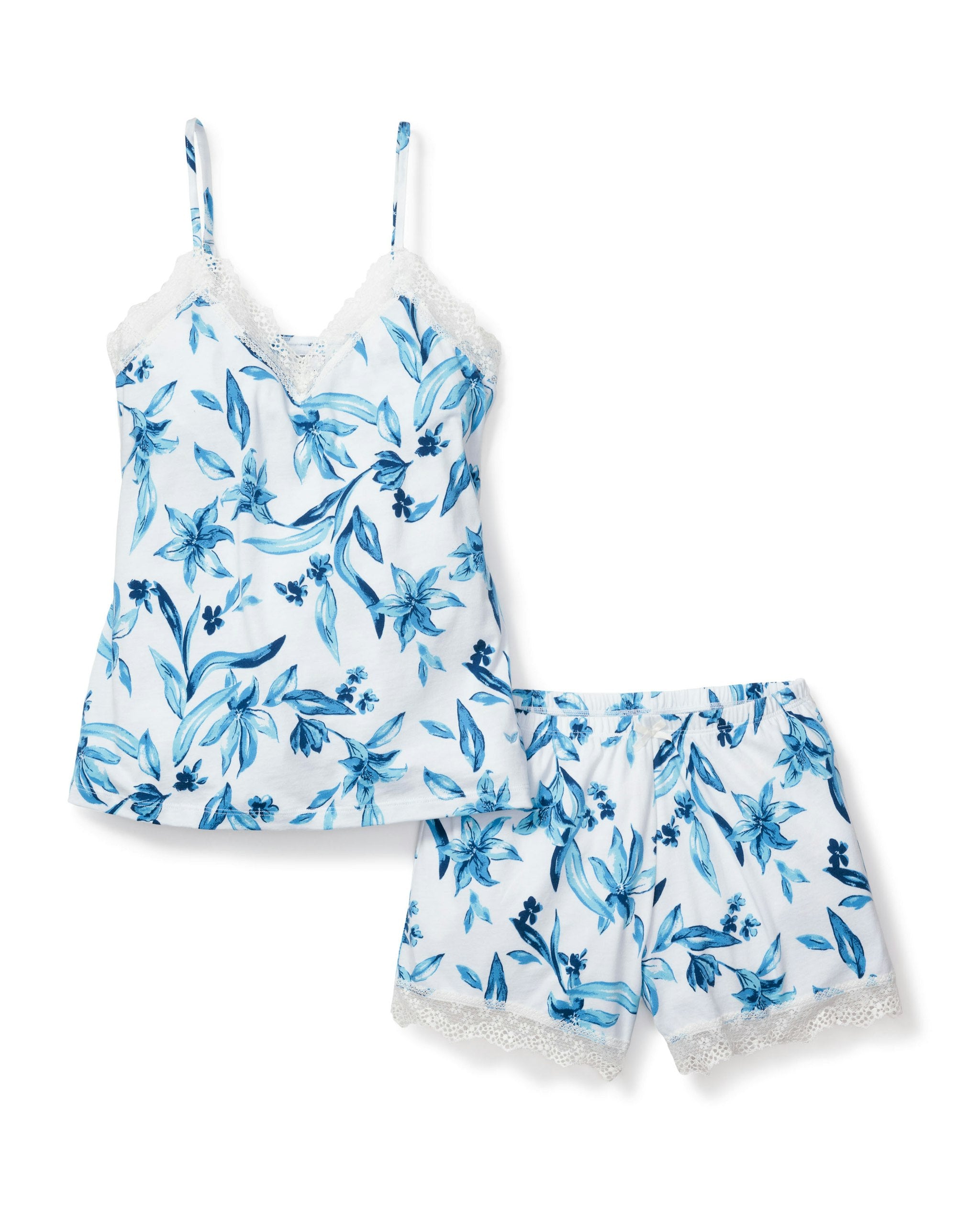 Women's Pima Lace Short Set in Songs of Santorini